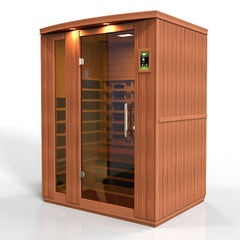 ***New 2023 Model*** Lugano 3 Person Full Spectrum Infrared Sauna - Canadian Hemlock