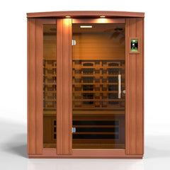 ***New 2023 Model*** Lugano 3 Person Full Spectrum Infrared Sauna - Canadian Hemlock