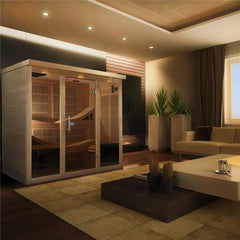 Golden Designs "Monaco Elite" 6-person PureTech™ Near Zero Far Infrared Sauna Canadian Hemlock GDI-6996-01