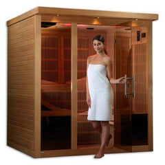 Golden Designs "Monaco Elite" 6-person PureTech™ Near Zero Far Infrared Sauna Canadian Hemlock GDI-6996-01