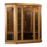 Maxxus 3 Per Corner Low EMF FAR Infrared Carbon Canadian Red Cedar Sauna MX-K356-01 CED