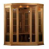 Maxxus 3 Per Corner Low EMF FAR Infrared Carbon Canadian Red Cedar Sauna MX-K356-01 CED