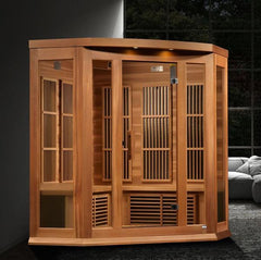 Maxxus 3 Per Corner Near Zero EMF FAR Infrared Carbon Canadian Hemlock Sauna MX-K356-01-ZF