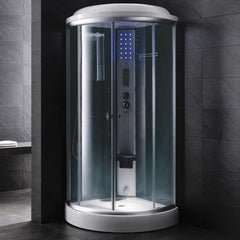 Mesa Blue Glass Steam Shower 36"L x 36"W x 87"H