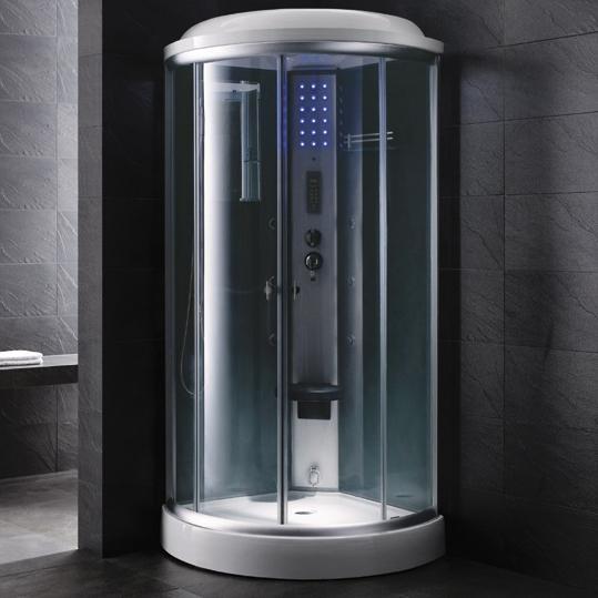 Mesa Blue Glass Steam Shower 36