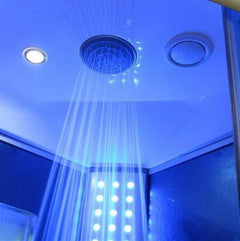 Mesa Blue Glass Steam Shower 36"L x 36"W x 87"H